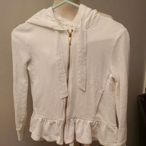 Kate Spade White Peplum Hooded Jacket